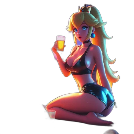 dress, bottle, crown, robot, concept art, pixel art, vaporwave, anime transparent PNG cut-out