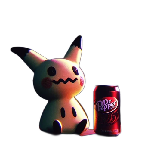 creature, bottle, food, animal, 3d render, vaporwave, pixel art, concept art transparent PNG cut-out