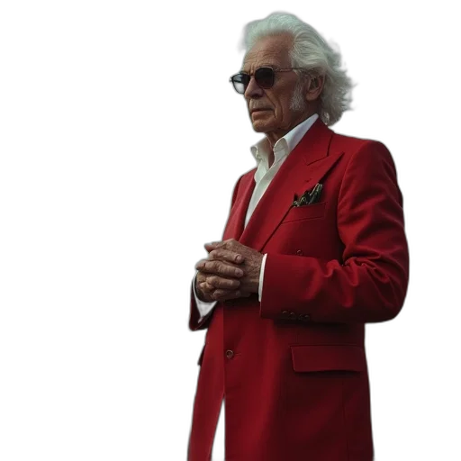 jacket, hair, red, tom, wolfe, photographed, deck, ship transparent PNG cut-out