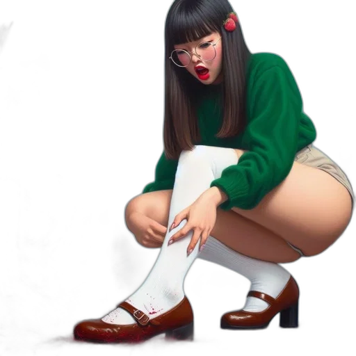 shoes, dress, concept art, photorealistic, anime, 3d render, young, woman transparent PNG cut-out