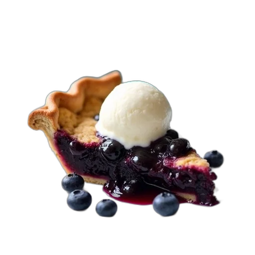 food, crown, dark, slice, blueberry, pie, scoop, vanilla transparent PNG cut-out