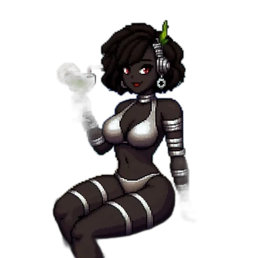 staff, dress, robot, jewelry, concept art, pixel art, fantasy art, cyberpunk transparent PNG cut-out