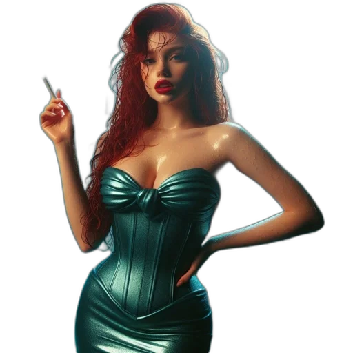 dress, jewelry, concept art, fantasy art, comic book art, photorealistic, underwater, fire transparent PNG cut-out