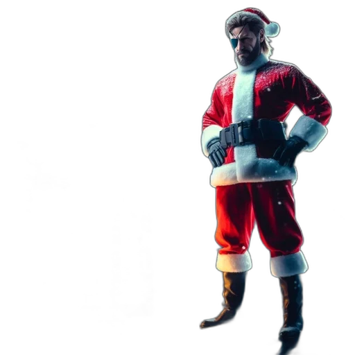 staff, 3d render, concept art, night, santa, figure, stands, snowy transparent PNG cut-out