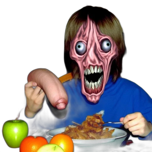 food, mask, creature, face, concept art, photorealistic, 3d render, pixel art transparent PNG cut-out