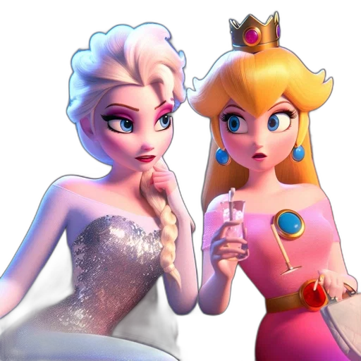 crown, 3d render, concept art, cartoon, fantasy art, pastel, two, animated transparent PNG cut-out