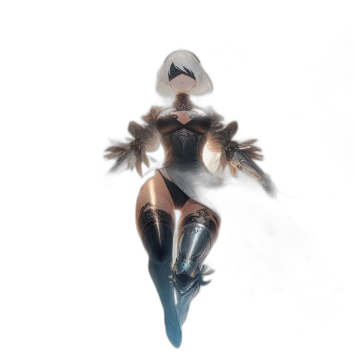 robot, dress, creature, mask, concept art, 3d render, fantasy art, comic book art transparent PNG cut-out