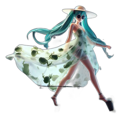 dress, flower, umbrella, hat, concept art, watercolor, 3d render, fantasy art transparent PNG cut-out