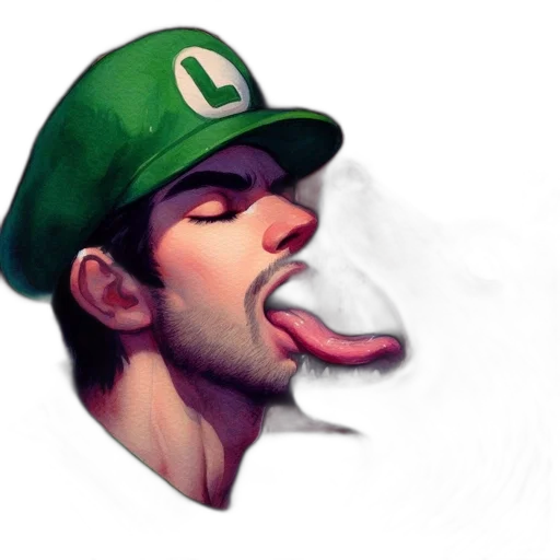 hat, face, concept art, photorealistic, watercolor, pixel art, green, midnight transparent PNG cut-out