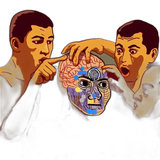 mask, face, robot, vaporwave, concept art, cartoon, photorealistic, outer space transparent PNG cut-out