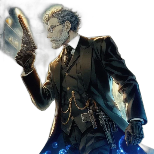 staff, weapon, concept art, cyberpunk, comic book art, fantasy art, blue, elderly transparent PNG cut-out