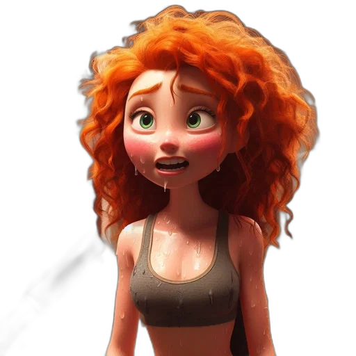 dress, hair, creature, face, concept art, 3d render, cartoon, photorealistic transparent PNG cut-out