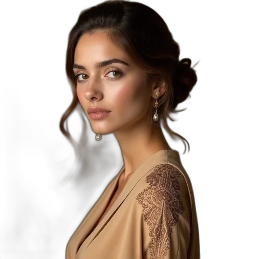 dress, jewelry, face, staff, photorealistic, oil painting, fantasy art, concept art transparent PNG cut-out