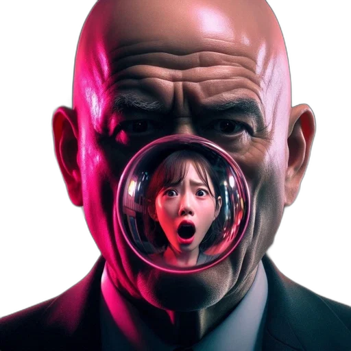 mask, face, cyberpunk, concept art, comic book art, photorealistic, elderly, man transparent PNG cut-out