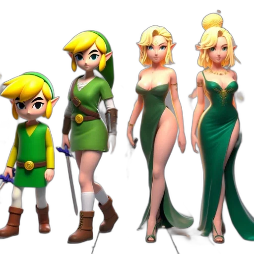 dress, concept art, pixel art, 3d render, fantasy art, green, earth tones, golden transparent PNG cut-out