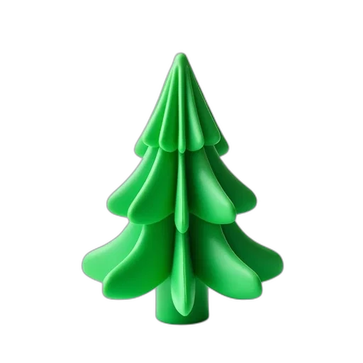 tree, umbrella, hat, 3d render transparent PNG cut-out