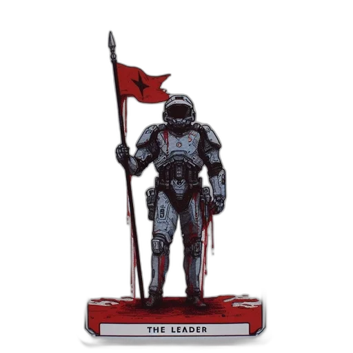 robot, concept art, red, heavily, armored, figure, presumably, soldier transparent PNG cut-out