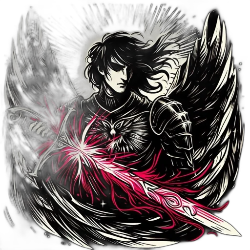 dragon, sword, weapon, staff, fantasy art, pixel art, concept art, comic book art transparent PNG cut-out