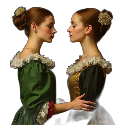 dress, jewelry, face, oil painting, photorealistic, concept art, fantasy art, green transparent PNG cut-out