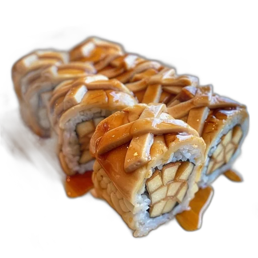 food, crown, 3d render, photorealistic, sushi, roll, sweet, sauce transparent PNG cut-out