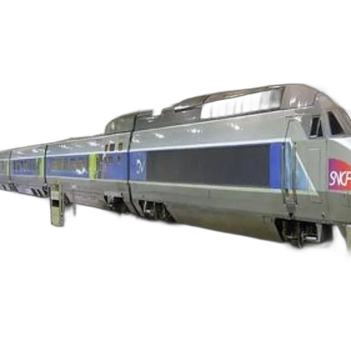 3d render, photorealistic, modern, train, blue, silver, colors, stationed transparent PNG cut-out