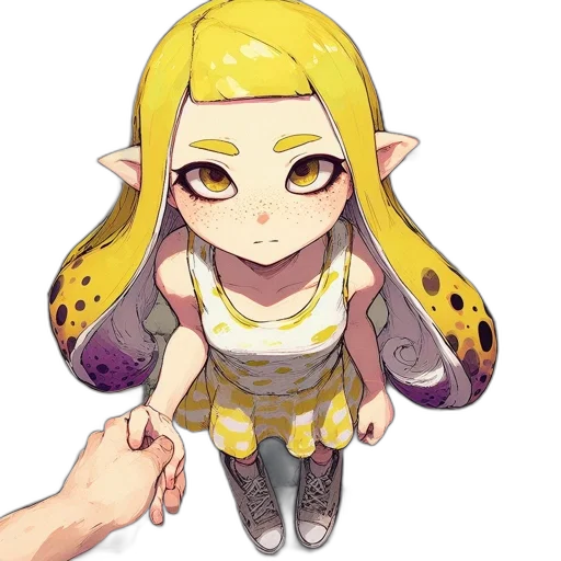 creature, dress, staff, animal, watercolor, anime, pixel art, concept art transparent PNG cut-out