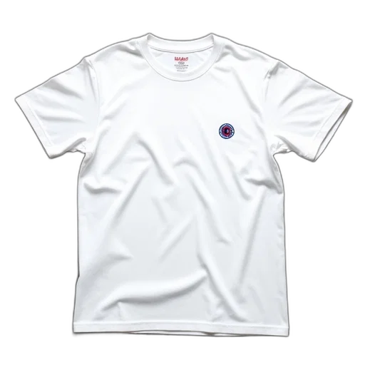 staff, white, t-shirt, small, logo, upper, left, side transparent PNG cut-out
