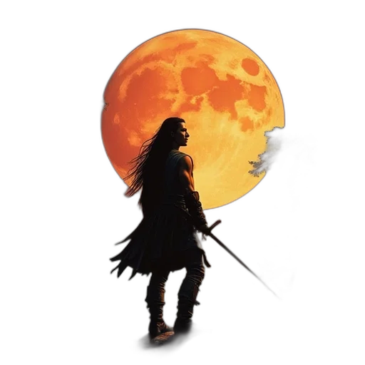 sword, concept art, fantasy art, pixel art, comic book art, fire, outer space, last transparent PNG cut-out