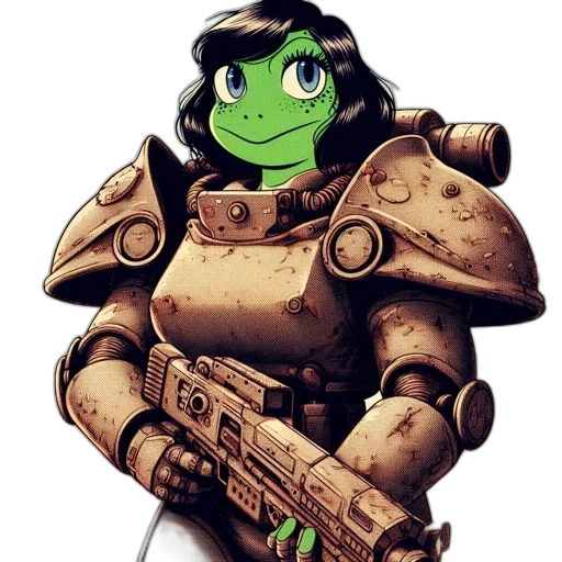 robot, weapon, staff, face, concept art, cartoon, fantasy art, pixel art transparent PNG cut-out