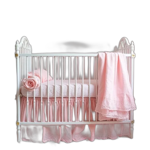 furniture, white, iron, crib transparent PNG cut-out