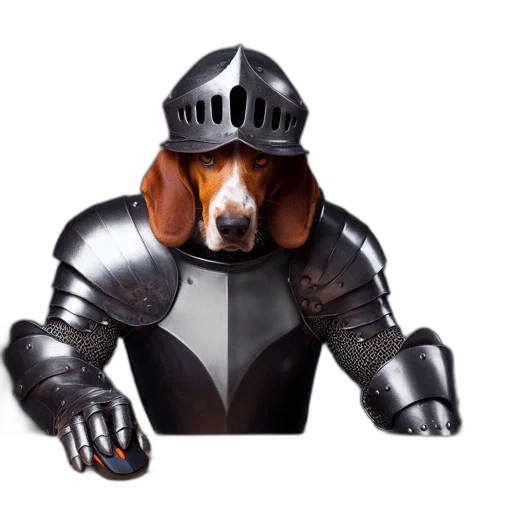 robot, animal, creature, concept art, 3d render, comical, twist, beagle transparent PNG cut-out