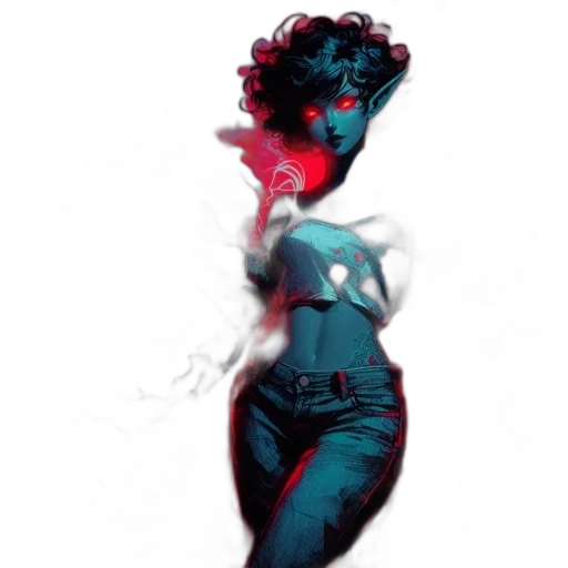 dress, concept art, comic book art, photorealistic, 3d render, neon lights, red, blue transparent PNG cut-out