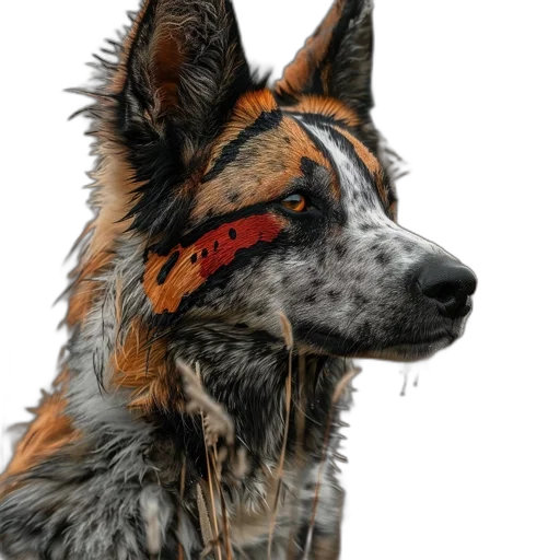animal, staff, jewelry, face, photorealistic, watercolor, oil painting, 3d render transparent PNG cut-out