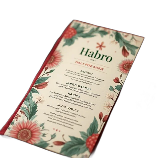 flower, christmas, menu, card transparent PNG cut-out