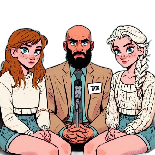 staff, cartoon, comic book art, anime, pixel art, pastel, three, characters transparent PNG cut-out