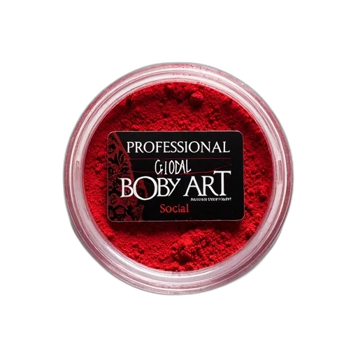 photorealistic, red, compact, powder, black, label, featuring, text transparent PNG cut-out