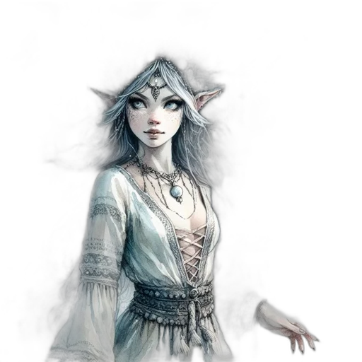 staff, dress, face, dragon, fantasy art, concept art, comic book art, watercolor transparent PNG cut-out