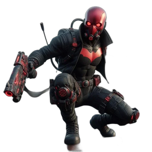 weapon, robot, creature, mask, concept art, 3d render, cyberpunk, pixel art transparent PNG cut-out