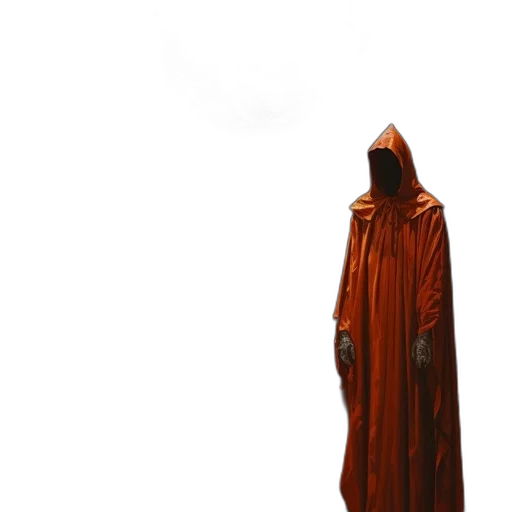 jacket, staff, dress, mask, concept art, 3d render, pixel art, fantasy art transparent PNG cut-out