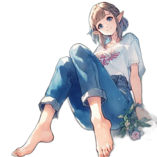 flower, staff, creature, shoes, pixel art, concept art, anime, watercolor transparent PNG cut-out