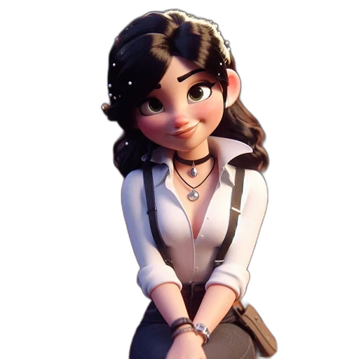 staff, dress, jewelry, crown, cartoon, concept art, 3d render, fantasy art transparent PNG cut-out