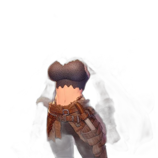 hat, jacket, staff, weapon, concept art, fantasy art, pixel art, 3d render transparent PNG cut-out