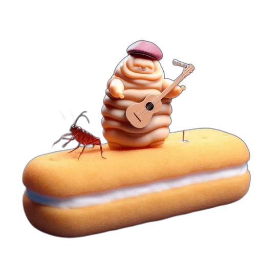 food, animal, creature, hat, concept art, 3d render, photorealistic, pixel art transparent PNG cut-out