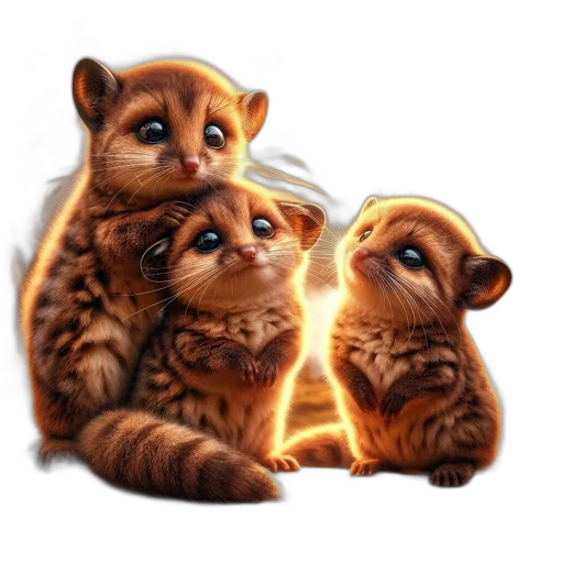 animal, creature, photorealistic, concept art, fantasy art, 3d render, fire, neon lights transparent PNG cut-out