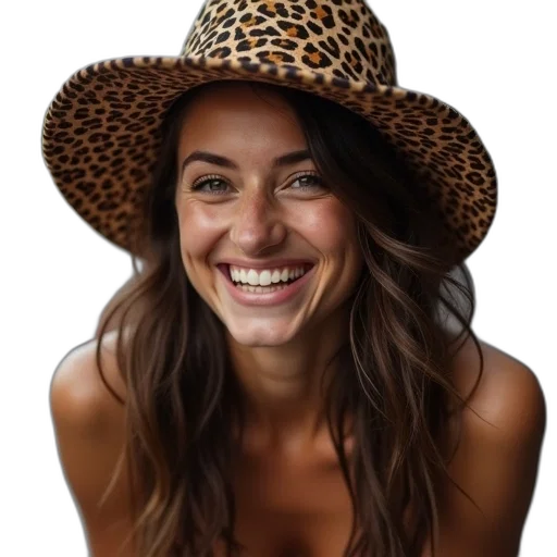 hat, face, crown, hair, photorealistic, earth tones, person, wearing transparent PNG cut-out