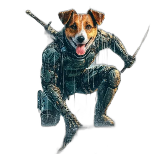 animal, weapon, robot, creature, concept art, comic book art, pixel art, cyberpunk transparent PNG cut-out