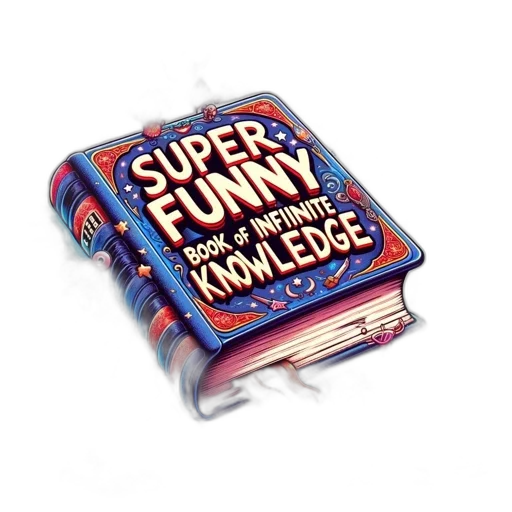 comic book art, 3d render, super, funny, book, infinite, knowledge, sits transparent PNG cut-out