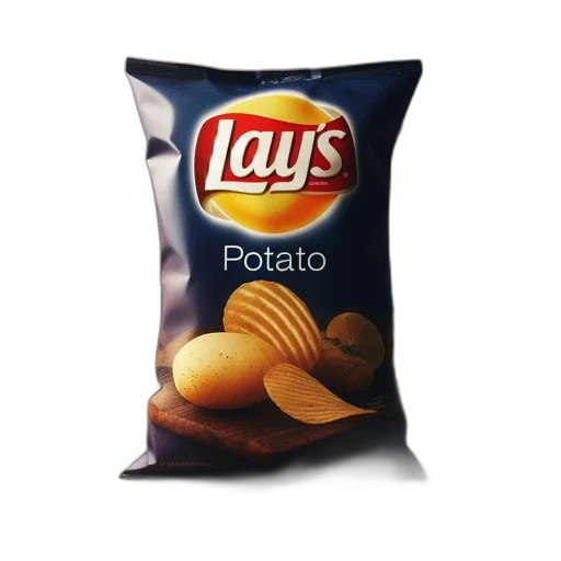 food, photorealistic, 3d render, image, shows, lay, potato, chip transparent PNG cut-out