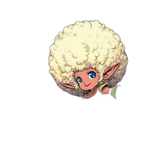 hair, creature, face, flower, pixel art, anime, concept art, 3d render transparent PNG cut-out