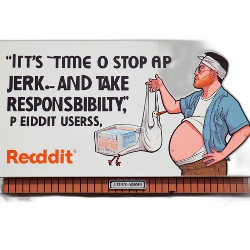 cartoon, billboard, promotes, responsible, behavior, reddit, featuring, animated transparent PNG cut-out